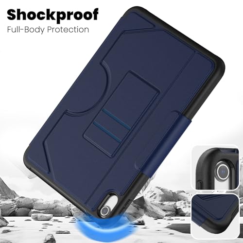 Image of ProElite Cover Case for Apple iPad (A16) 11th /10th Gen (2025 /2022) Case, Smart Magnetic Shockproof Protective Case with 5 Stable Stands with Pencil Holder for Apple iPad 11th /10th Gen, Dark Blue