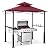 ABCCANOPY 8'x 5' Grill Gazebo Canopy - Outdoor BBQ Gazebo Shelter with LED Light, Patio Canopy Tent for Barbecue and Picnic (Burgundy)