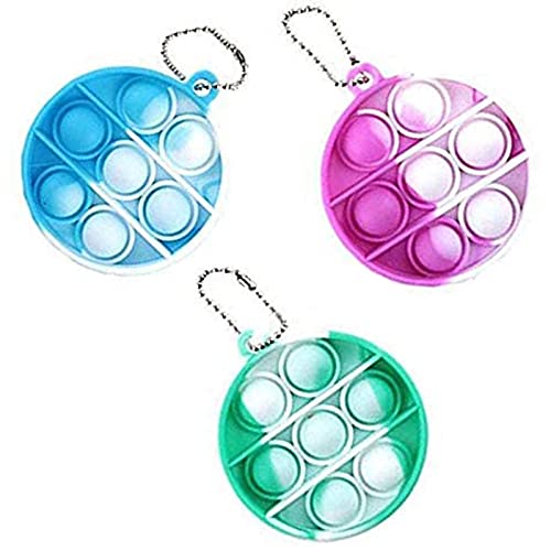 Buy Pack of 3 Mini Pop it Fidget Toy, Mini Round Pop it Keychain, Mini