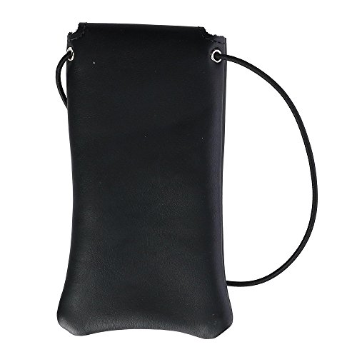 Image of Boston Leather Solid Leather Eyeglass Case with Neck String