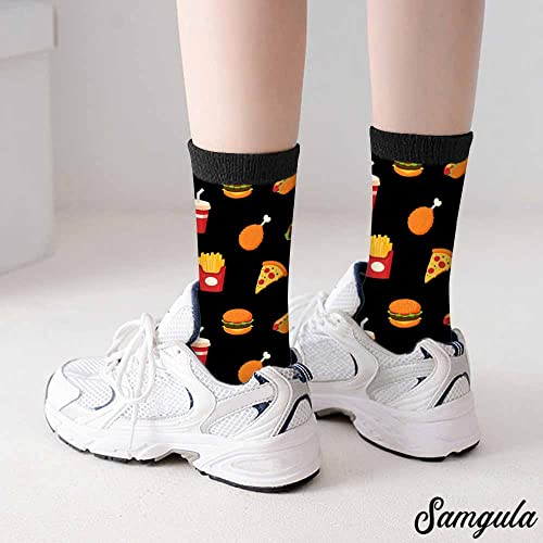 Image of Crew Socks for Woman Size 6-8 Tropical Wildlife Bright Teal Girls Socks
