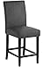 Biony Gray Fabric Counter Height Stools with Nailhead Trim, Set of 2