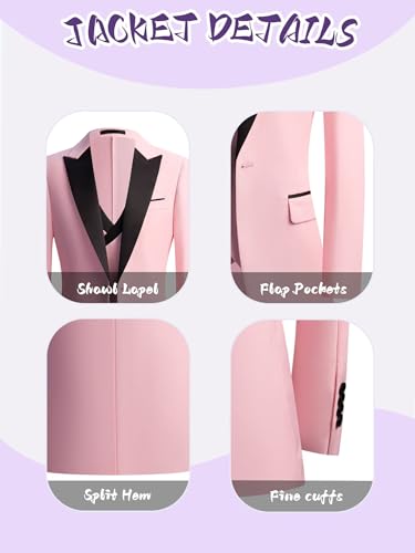 Mens Suits Classic fit 4 Piece Prom Suits for Men Single Button for Men Suit for Wedding Prom Dinner Party3