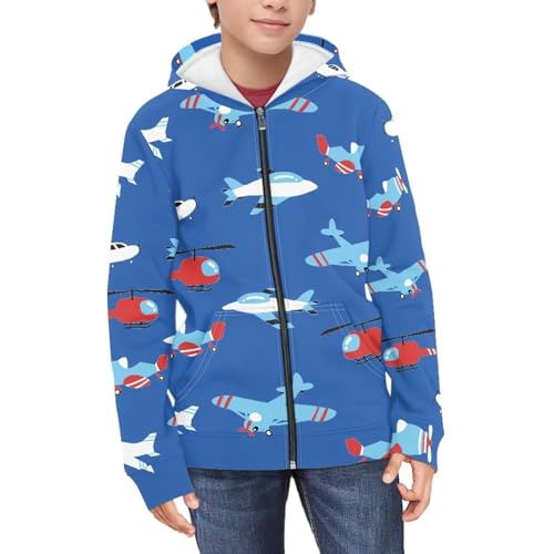Hoodies for Boys Size 6-16 Long Sleeve Zip Up Hooded Sweatshirt Breathable Thermal Jacket with Pockets Fall Outfits