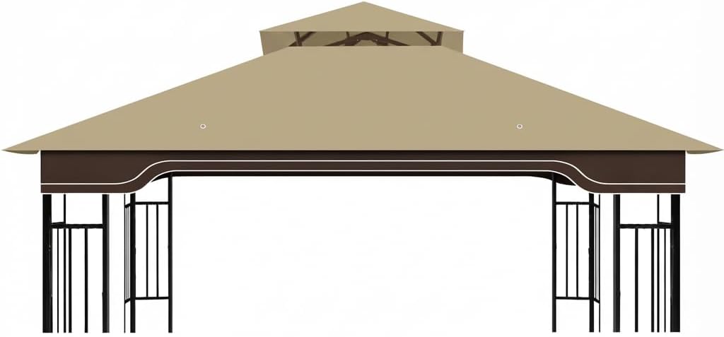 Replacement Gazebo Canopy for 10x12 Regency II Model L-GZ798PST | Heavy-Duty Ripstop Waterproof & UV Protective Top Cover, Khaki