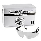 Smith and Wesson Safety Glasses (19799), Magnum 3G Safety Eyewear, Clear Lenses with Black Frame, 12 Units / Case