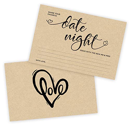 50 Date Night Idea Cards, 4 x 6 Thick Double Sided Design