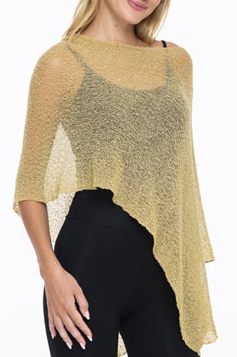 Image of SHU-SHI Womens Sheer Knit Poncho Shrug Lightweight Cover Up One Size Fits Most