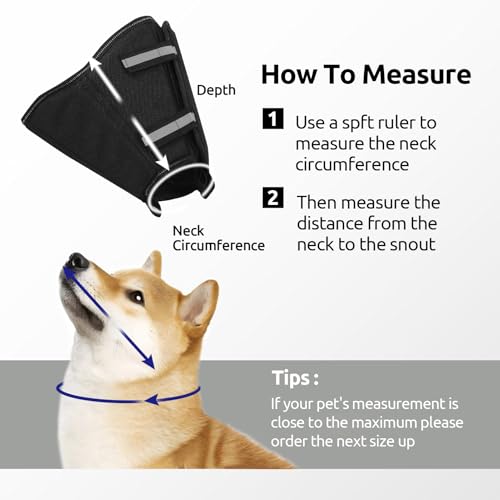 Halskrause Hund Weich Nach OP, Verstellbarer Anti Leckschutz Hund, Atmungsaktiver Hundekragen, Leicht Halskrausen für Hunde, Schutzkragen für Große Hunde (Schwarz,XL)