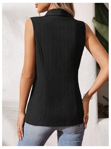 MakeMeChic Women's Sleeveless Lapel Blazer Vest Button Front Work Office Blazers Jacket2