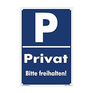 Kleberio Privatparkplatzschild 20x30cm Kunststoff