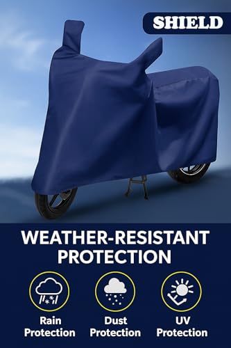 Image of Shield Heavy Duty Scooty Cover for Tvs Iqube | All-Season, Tear-Proof Fabric | with Side Mirror Pocket & Buckle Belt | Tvs Iqube Scooty Cover