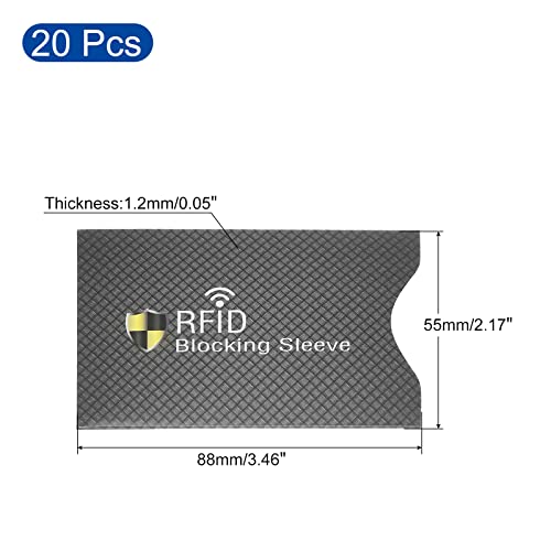 PATIKIL RFID Blocking Credit Card Sleeves, 20 Pack Contactless Protect Holder for NFC Purse, Black2