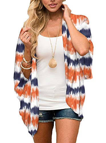 CASURESS Women's Cardigan-Sheer Kimono Loose Summer Floral Print Cover Ups