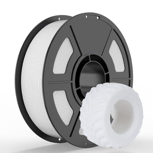 IEMAI TPU 95A 3D Printer Filament 1.75mm, Flexible & Soft Polyurethane, +/- 0.02mm Dimensional Accuracy, 1KG Spool (2.2lbs), Compatible with Most FDM Printers, White