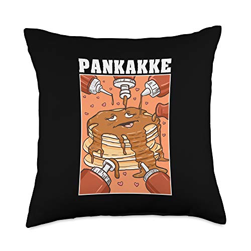 Naughty Adult Humor Foodie Shirts & Gifts Pankakke Naughty Pancake Bukakke Ecchi Hentai Pun Throw Pillow, 18x18, Multicolor