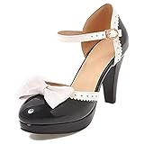 Mo Joc Women Sweet Platforms Sandals with Block Heels and Round Toe Black