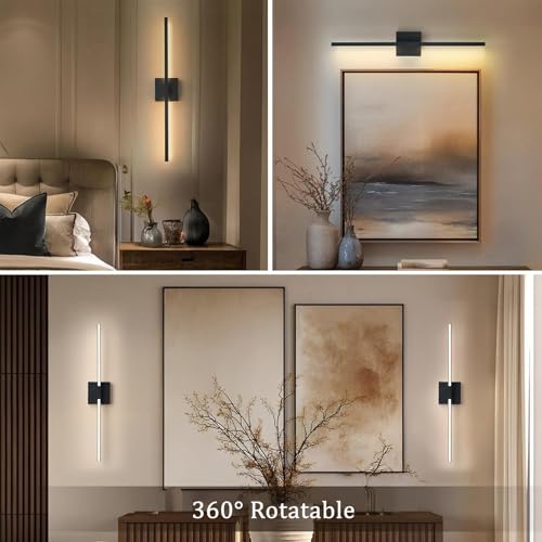 Iluminación para pasillo sin taladrar con aplique de pared LED recargable negro 6