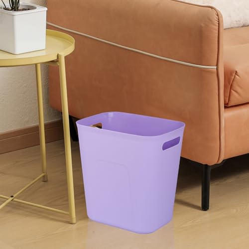 Image of UUJOLY Plastic Small Bathroom Trash Can Wastebasket, 3.5 Gallon, Purple | Compact Sturdy Garbage Can for Bathroom, Laundry Room, Kitchen, Office, Kids Room, Dorm, Durable, Easy to Clean