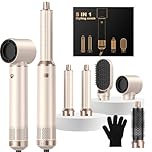 OKWRAP Airstyler 5 in 1 Hair Styler Airbrush 5 in 1 Multi-Blow Dryer Brush Set with Curl, Straighten, Wavy, Smooth, Magic Styler for All Hair Types and Lengths