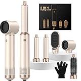 OKWRAP Airstyler 5 in 1 Hair Styler Airbrush 5 in 1 Multi-Blow Dryer Brush Set with Curl, Straighten, Wavy, Smooth, Magic Styler for All Hair Types and Lengths