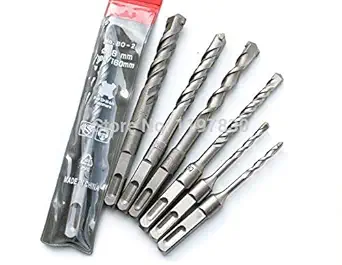 WorldCare Four hollow squre shank 6pcs 6-16 * 200mm hard alloy Tip electric Hammer Drill Bit for concrete/brick/wall drilling