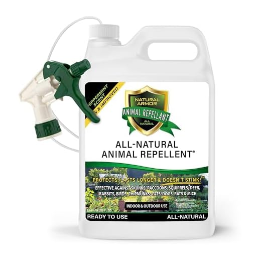 Natural Armor Animal & Rodent Repellent Spray. Repels Skunks, Raccoons, Rats, Mice, Deer Rodents & Critters. Repeller & Deterrent in Powerful Peppermint Formula – 128 Fl Oz Gallon Ready to Use