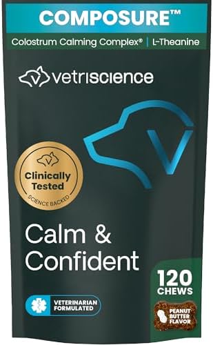 VetriScience Calm & Confident Chews for Dogs, Peanut Butter, 120 ...