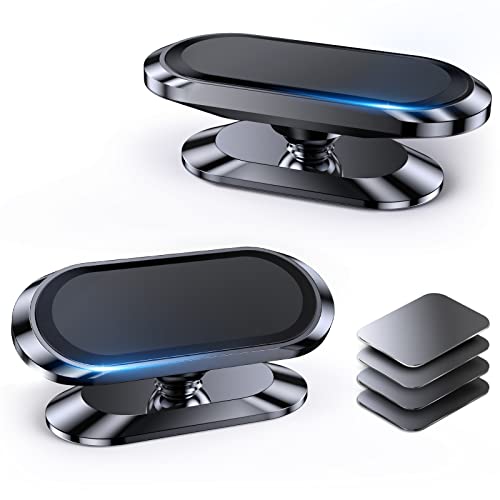 Coolpow Soporte Magnetico Movil Coche [2 Piezas],Soporte Movil Coche Iman Fuerte para Salpicadero 360°Rotación,Suporte Telemovel Carro para iPhone 17/16/15/14 & Smartphone,Incluye Placa Metal Adhesiva