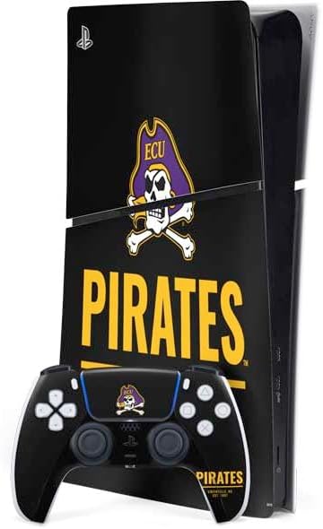 Skinit Decal Gaming Skin Compatible with PS5 Slim Digital Edition Bundle - Officially Licensed East Carolina University Pirates Greenville NC Design