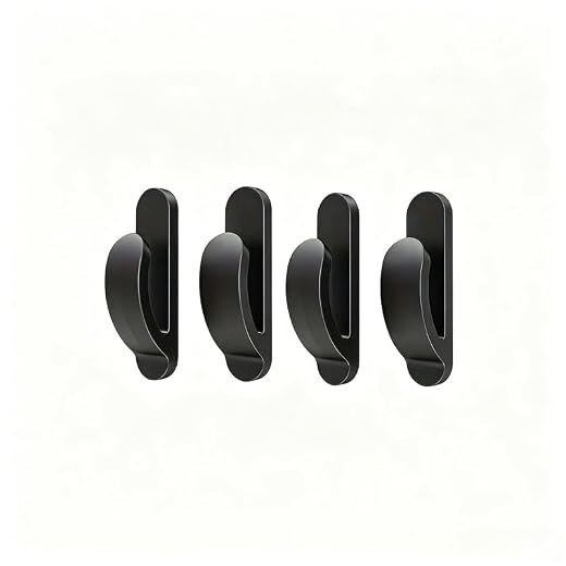 4 Pack Mini Self Adhesive Car Hooks, Black Purse Bag Hanger for Front Seat Dashboard, Auto Home Organizer