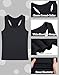 FEQO 5 Pieces Girls Dance Tank Tops Racerback Sleeveless Crop Top Dance Cotton Racerback Tanks for Girl 13-14 Years, Black