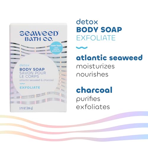 Seaweed Bath Co. Exfoliate Detox Body Soap, 3.75 Ounce, Sustainably Harvested Seaweed, Charcoal (Packaging May Vary) - Image 6