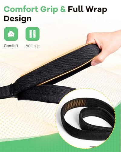 Wonderful Day 2PCS Pilates Straps for Reformer, Comfortable Enhanced Thickness, Fitness D-Ring Double Loop Exercise Straps for Home Gym Workout (Black) - Image 3