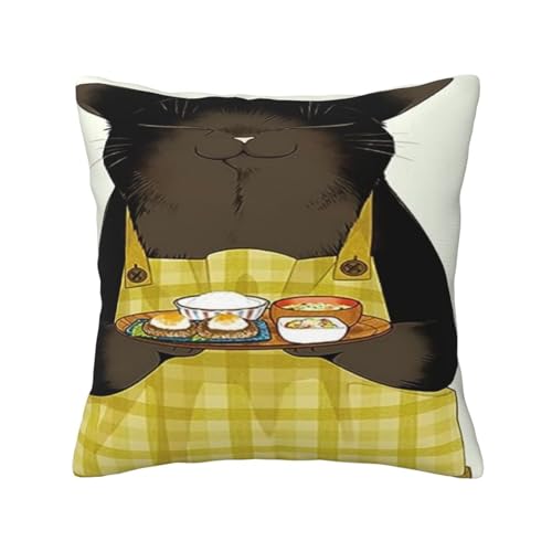 デキる猫は今日も憂鬱 福沢諭吉 クッションカバー隠しファスナー抱き枕カバー おしゃれ かわいい 枕カバー 装飾枕カバー ベッド 装飾 飾り 40cm X 40cm