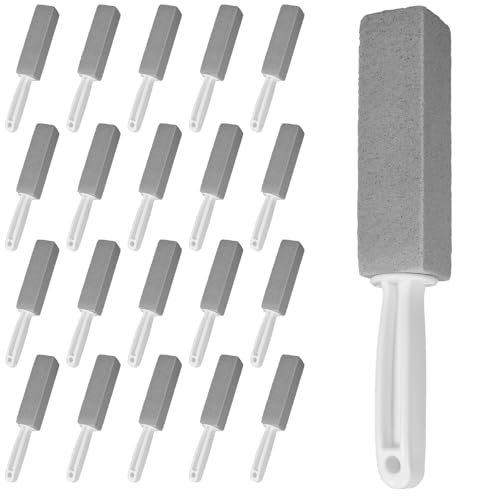 Kifmurase 20Pcs Pumice Stone for Cleaning, Pumie Scouring Stick with Handle, Toilet Stone Brush Block, Hard Water Stain Remover for Toilet, Bathtubs, Sinks, Swimming Pools, Grills