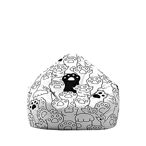 Mateju Puf, Gatos Juguetones 3D Hogar Puff Gigante, Sofá Puff Infantil Grande Sin Relleno, Sillas Bean Bag Chair de Color, Exterior e Interior Bean Bag Chair Adecuado (M,Pata de Gato)