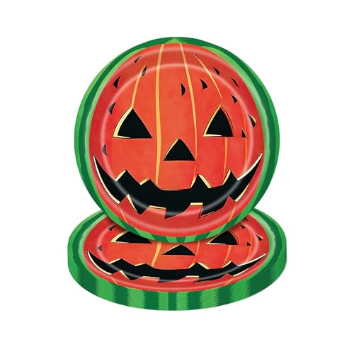 IRCOR 50Pcs Watermelon Plates Summerween Decorations Summerween Party Supplies Halloween Plates