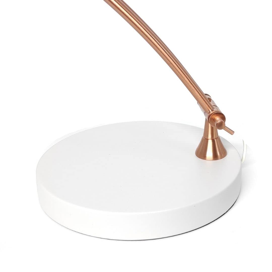 F BRIGHT Lámpara de Escritorio Tipo Banquero Abatible Diseño Metálico (Blanco)