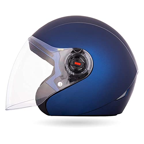 Image of Yamaha YR6 Half Face Helmet (Matt Blue, Size L) Y6AYR6BL0L16