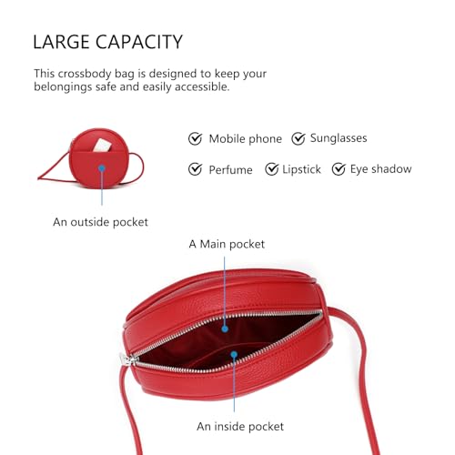 Image of Circle Crossbody Bag for Women NYLON Circle Purse with Zipper Adjustable Knot Shoulder Straps