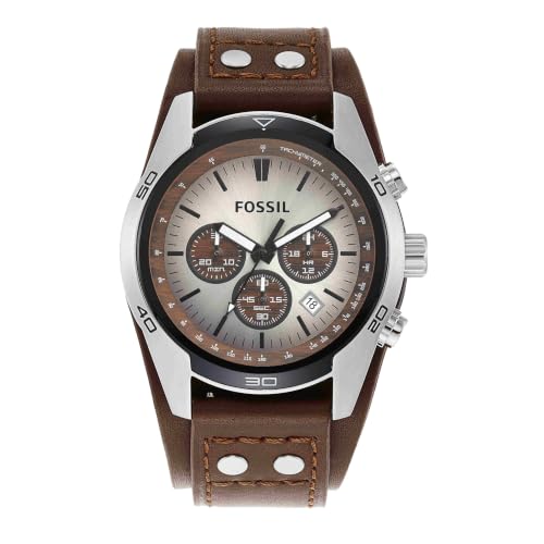 Image of Fossil Cuff Chronograph White Dial Men's Watch-CH2565