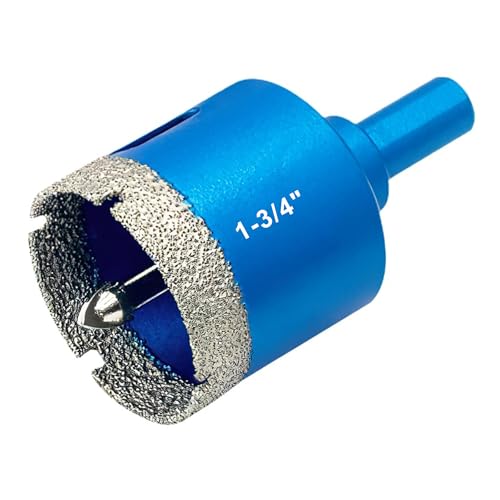 Image of TurstAid Diamond Hole Saw 1-3 /4 Inch with Pilot Guide Drill Bit - Performance Diamond Tile Hole Saw for Porcelain, Glass, Marble, Ceramic