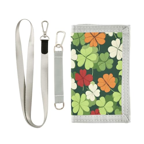 ALAZA Kids Wallets for Boys Girls Toddler Trifold Wallet Children Small Four Leaf Clover with Zipper Coin Pocket