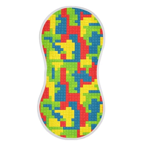 Building Blocks Baby Burp Cloths for Boys and Girls, Soft Muslin Spit Up Towels, 22