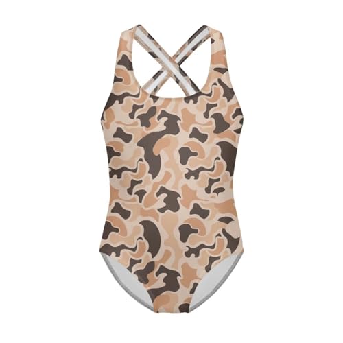 Image of INSTANTARTS Girls One Piece Swimwear Sleeveless Crossback Swimsuits