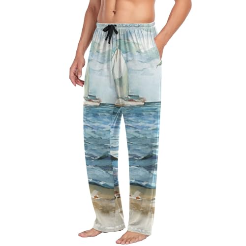 Oyihfvs Men's Pajama Pants, Cotton Pants, Elastic Waistband With Pockets (S-2XL) 5