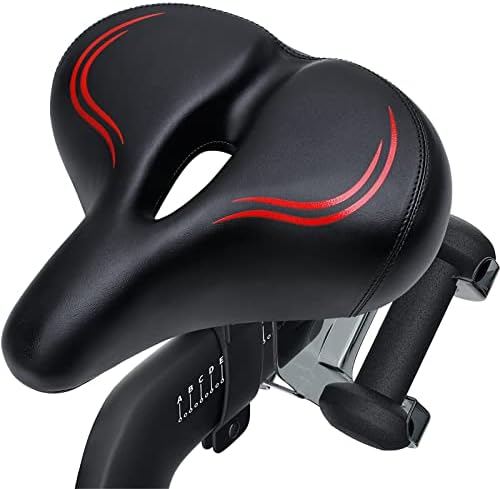 Wide Bike Seat Cushion for Peloton Bike & Bike Plus,Wide Saddle Replacement for Peloton, Spin Bike, Road or Exercise Bikes, Bicycle, Upgraded Oversized Bike Seat for Women & Men (Red)