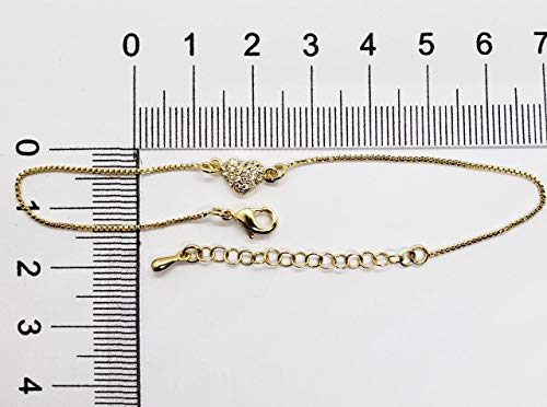 Pulseira Folheada A Ouro 18k Coração Com Zircônias - 2259