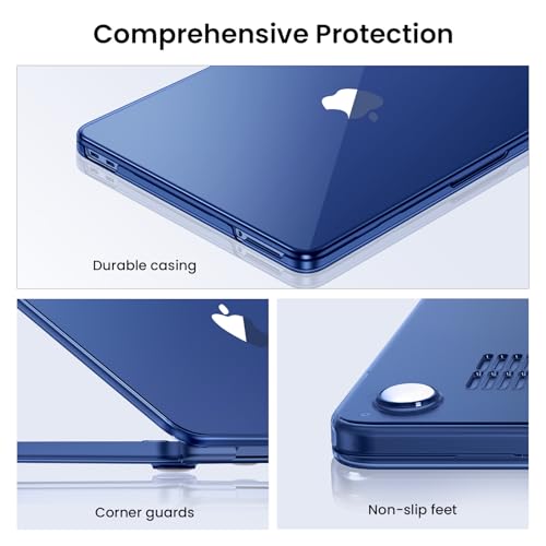 Image of BlueSwan Case for MacBook Neo Cover 13 inch 2026 A3404 Clear Hard Shell | Compatible for Apple Mac Neo 13 inch A18 Pro, Glossy Bright Finish, Scratch Resistant Protection, Laptop Skin Accessories, Indigo